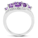 1.91 Carat Genuine Amethyst .925 Sterling Silver Ring