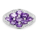 1.91 Carat Genuine Amethyst .925 Sterling Silver Ring