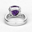 2.71 Carat Genuine Amethyst and White Topaz .925 Sterling Silver Ring
