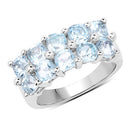 3.60 Carat Genuine Blue Topaz .925 Sterling Silver Ring