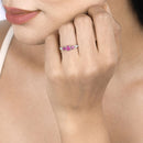 1.02 Carat Genuine Ruby and White Diamond 14K White Gold Ring