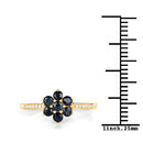 0.45 Carat Genuine Blue Sapphire and White Diamond 10K Yellow Gold Ring