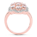 3.06 Carat Genuine Morganite and White Diamond .925 Sterling Silver Ring