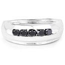 0.50 Carat Genuine Black Diamond .925 Sterling Silver Ring