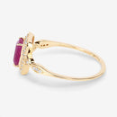 0.75 Carat Genuine Ruby and White Diamond 14K Yellow Gold Ring