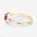 0.33 Carat Genuine Ruby and White Diamond 14K Yellow Gold Ring