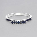 0.31 Carat Genuine Blue Sapphire 14K White Gold Ring