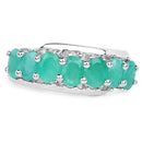 1.64 Carat Genuine Emerald Sterling Silver Ring