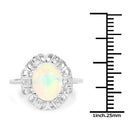 1.73 Carat Genuine Ethiopian Opal & White Topaz .925 Sterling Silver Ring