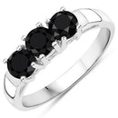 0.99 Carat Genuine Black Diamond .925 Sterling Silver Ring