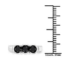 0.99 Carat Genuine Black Diamond .925 Sterling Silver Ring