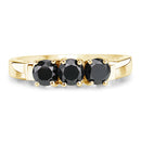 0.99 Carat Genuine Black Diamond .925 Sterling Silver Ring