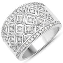 0.52 Carat Genuine White Diamond .925 Sterling Silver Ring