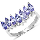 1.68 Carat Genuine Tanzanite .925 Sterling Silver Ring