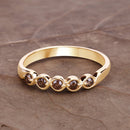 0.19 Carat Genuine Champagne Diamond 14K Yellow Gold Ring (I1-I2)