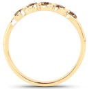 0.19 Carat Genuine Champagne Diamond 14K Yellow Gold Ring (I1-I2)