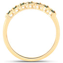 0.16 Carat Genuine Green Diamond 14K Yellow Gold Ring (I1-I2)