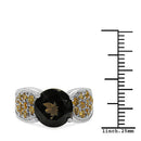 3.78 Carat Genuine Smoky Quartz & Citrine .925 Sterling Silver Ring