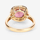 2.71 Carat Genuine Royal Pink Tourmaline and White Diamond 14K Yellow Gold Ring