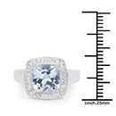 2.46 Carat Genuine Blue Topaz and White Topaz .925 Sterling Silver Ring