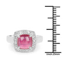 3.31 Carat Glass Filled Ruby and White Topaz .925 Sterling Silver Ring