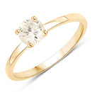 0.62 Carat Genuine LB Diamond 14K Yellow Gold Ring