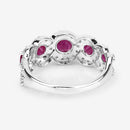 1.99 Carat Genuine Ruby and White Diamond 14K White Gold Ring