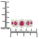 1.99 Carat Genuine Ruby and White Diamond 14K Yellow Gold Ring