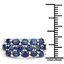 10.40 Carat Genuine Blue Sapphire .925 Sterling Silver 3 Piece Jewelry Set (Ring, Earrings, and Pendant w/ Chain)