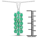 7.80 Carat Genuine Zambian Emerald .925 Sterling Silver 3 Piece Jewelry Set (Ring, Earrings, and Pendant w/ Chain)