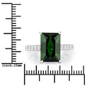 6.16 Carat Genuine Green Tourmaline and White Diamond 14K White Gold Ring
