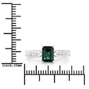 1.19 Carat Genuine Green Tourmaline and White Diamond 14K White Gold Ring