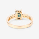 1.19 Carat Genuine Green Tourmaline and White Diamond 14K Yellow Gold Ring