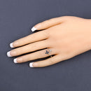 0.26 Carat Genuine Blue Sapphire .925 Sterling Silver Ring