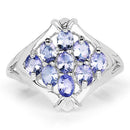 1.53 Carat Genuine Tanzanite .925 Sterling Silver Ring