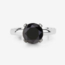 3.00 Carat Genuine Black Diamond 14K White Gold Ring