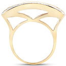 1.08 Carat Genuine Yellow Sapphire .925 Sterling Silver Ring