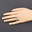1.65 Carat Genuine Ethiopian Emerald and White Diamond 14K Yellow Gold Ring