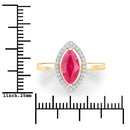 1.52 Carat Genuine Ruby and White Diamond 10K Yellow Gold Ring