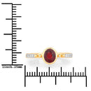 1.00 Carat Genuine Ruby and White Diamond 14K Yellow Gold Ring