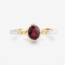 1.00 Carat Genuine Ruby and White Diamond 14K Yellow Gold Ring