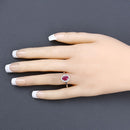 1.06 Carat Genuine Ruby and White Diamond 14K White Gold Ring
