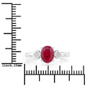 1.22 Carat Genuine Ruby and White Diamond 14K White Gold Ring