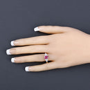 1.52 Carat Genuine Ruby and White Diamond 14K Yellow Gold Ring