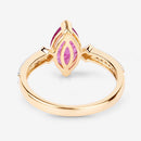 1.01 Carat Genuine Ruby and White Diamond 14K Yellow Gold Ring