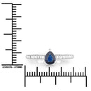 0.50 Carat Genuine Blue Sapphire 14K White Gold Ring