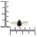 0.89 Carat Genuine Blue Sapphire and White Diamond 14K Yellow Gold Ring