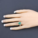 2.29 Carat Genuine Zambian Emerald and White Diamond 14K Yellow Gold Ring