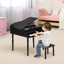 30-Key Wood Toy Kids Grand Piano with Bench