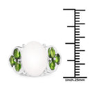 4.52 Carat Genuine Opal and Chrome Diopside .925 Sterling Silver Ring